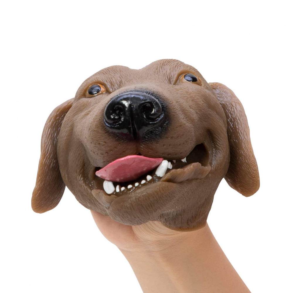 front view of brown dog hand puppet
