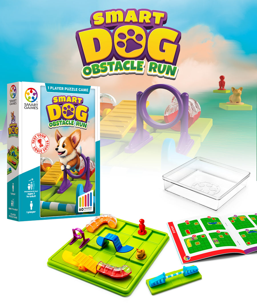 image of smart dog game with box and included contents