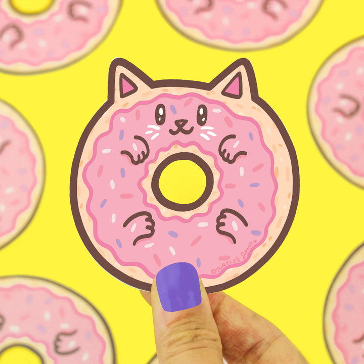 Donut Cat Vinyl Sticker | Turtle's Soup