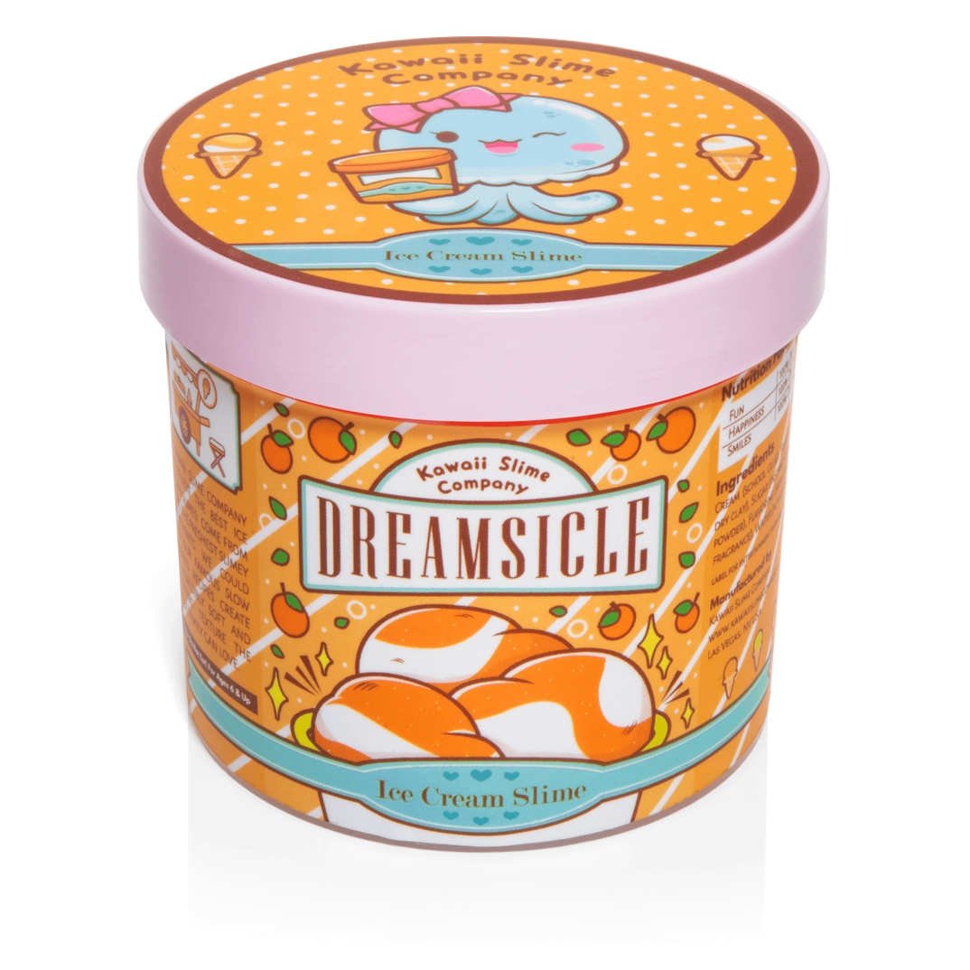 Dreamsicle Scented Ice Cream Pint Slime | Kawaii Slime Company