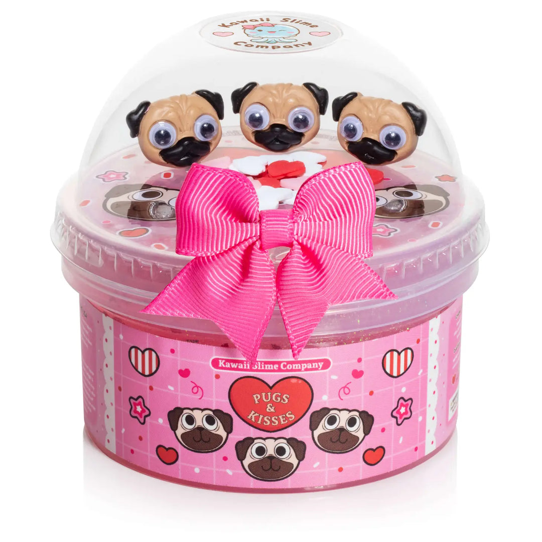 Pugs & Kisses Clear Slime | Kawaii Slime Company