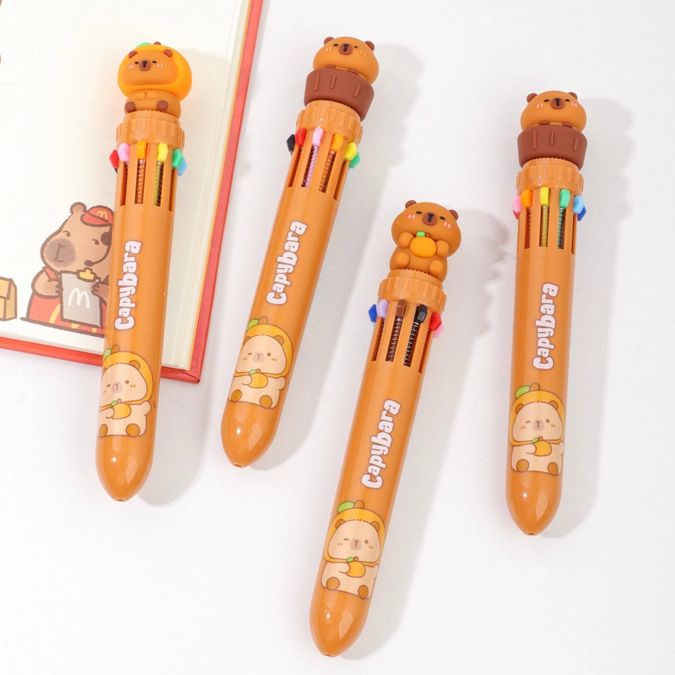 Capybara 10 Color Retractable Ball Pen