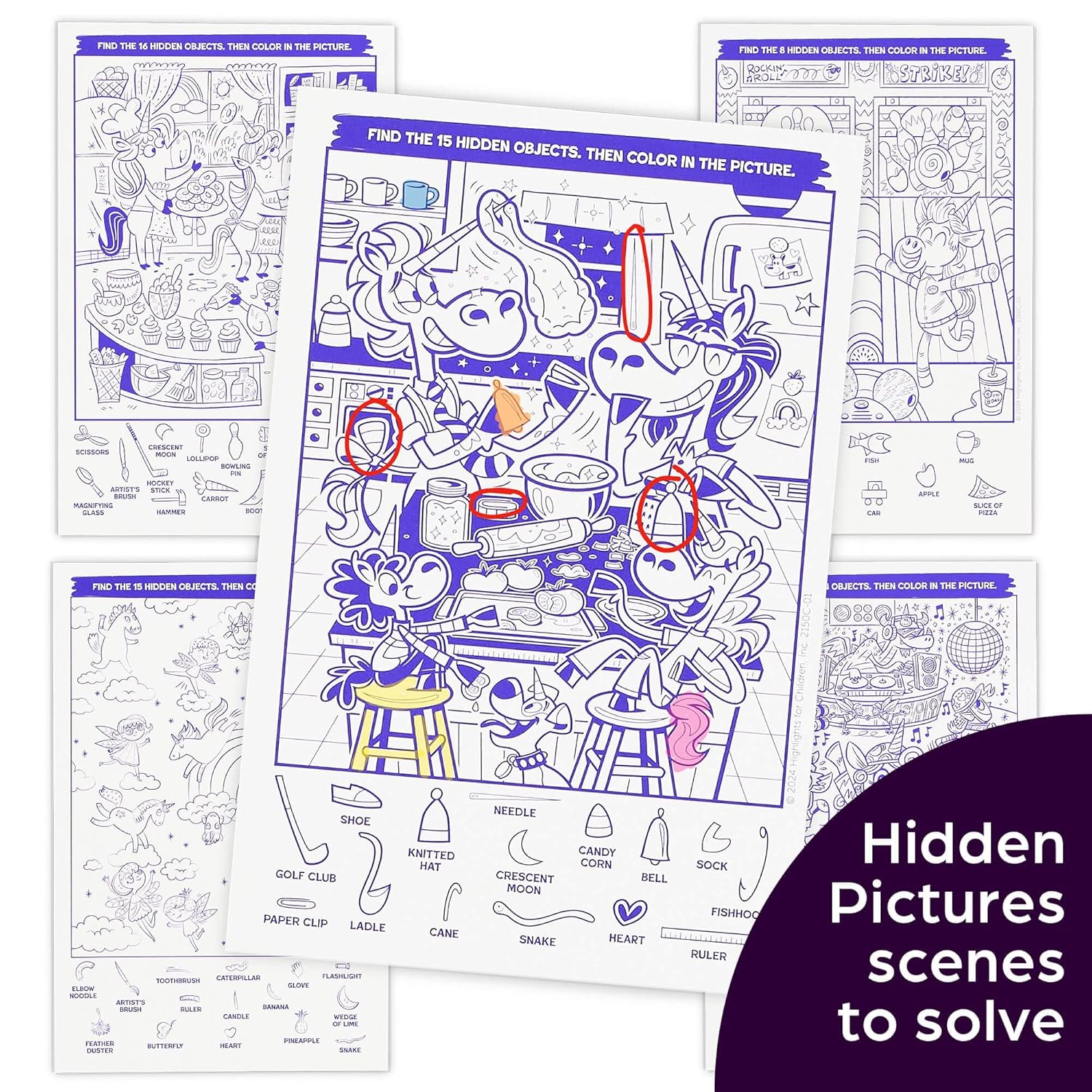 Scratch-And-Play Unicorn Hidden Pictures | Highlights