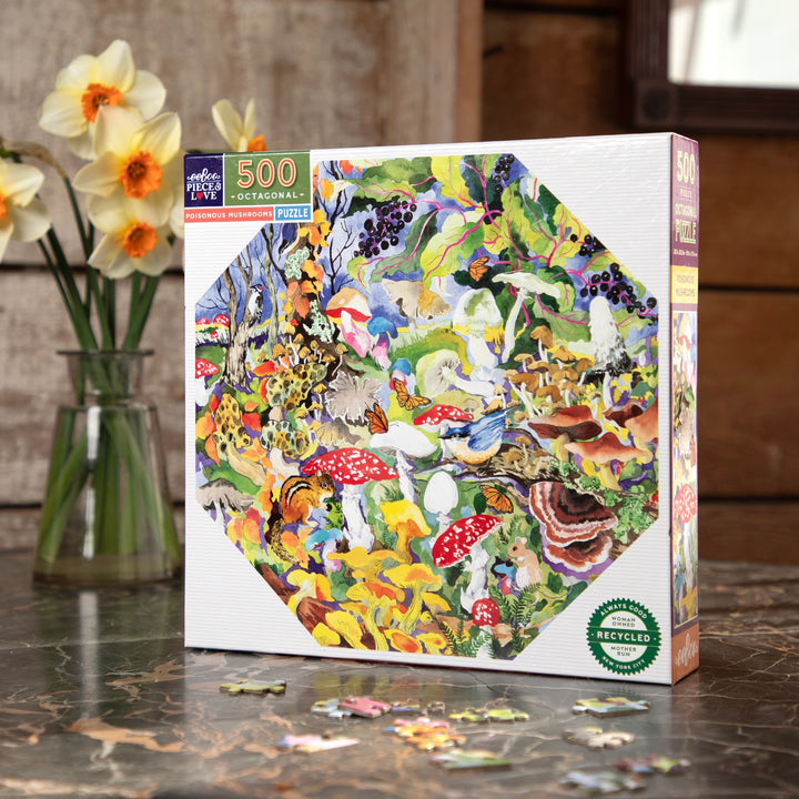 Poisonous Mushrooms 500 Piece Octagon Puzzle | eeBoo