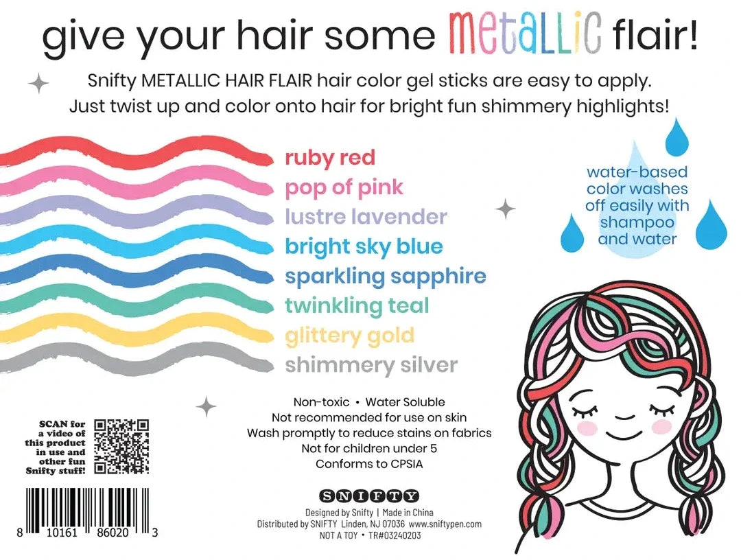 Metallic Hair Flair Color Gel Sticks Set | SNIFTY