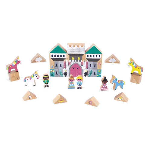 Enchanted Kingdom Wooden Blocks Set - 37 pc - Cross Roads | Janod
