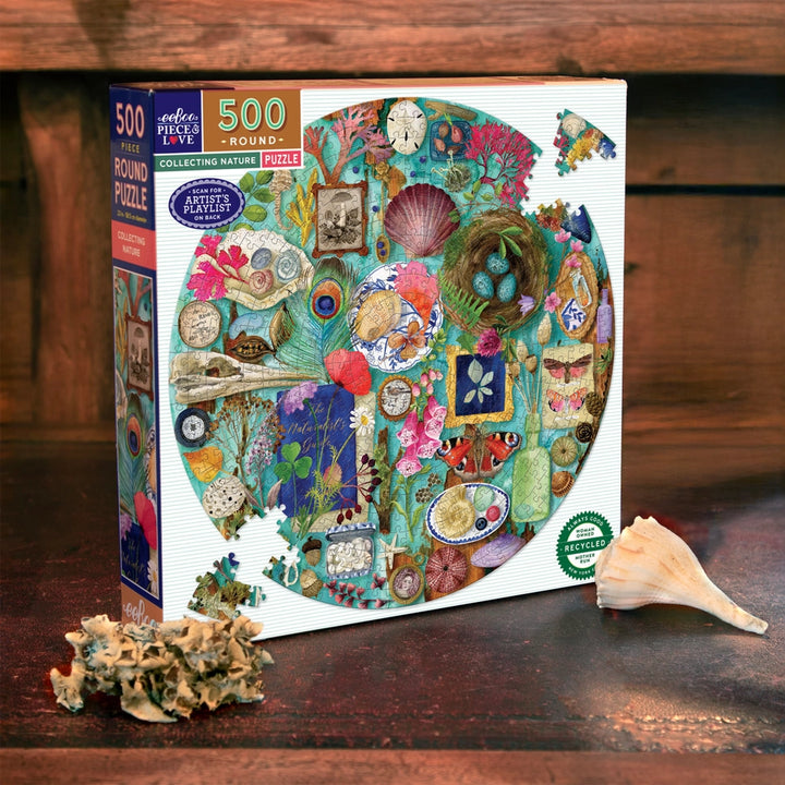 Collecting Nature 500 Piece Round Puzzle | eeBoo