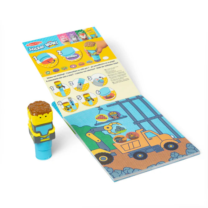 Sticker WOW!® Activity Pad & Sticker Stamper - Bulldozer | Melissa & Doug