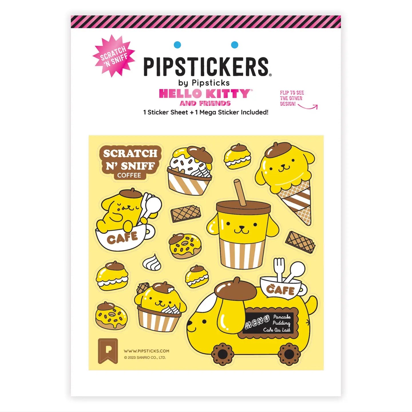 Pompompurin Café Cruiser Scratch 'n Sniff (2ct) Stickers | Pipsticks