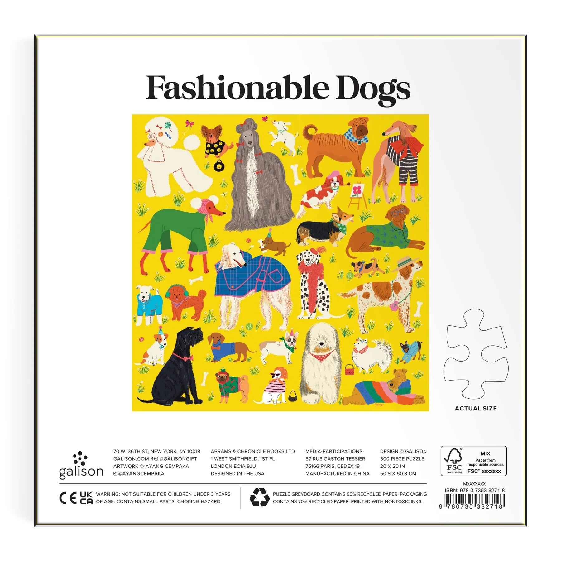 Fashionable Dogs 500 Piece Puzzle | Galison
