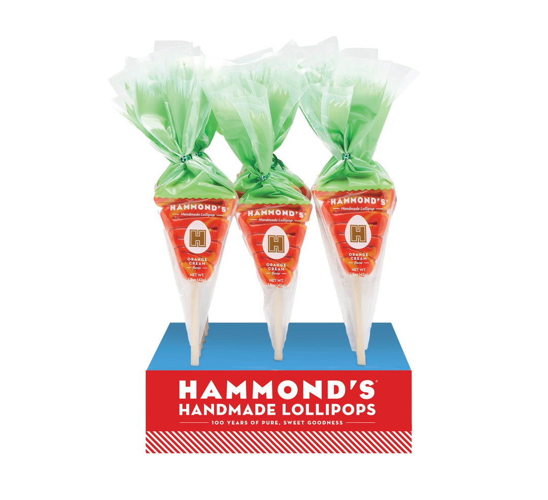 Carrot Lollipops - Orange Creamsicle | Hammond's Candies