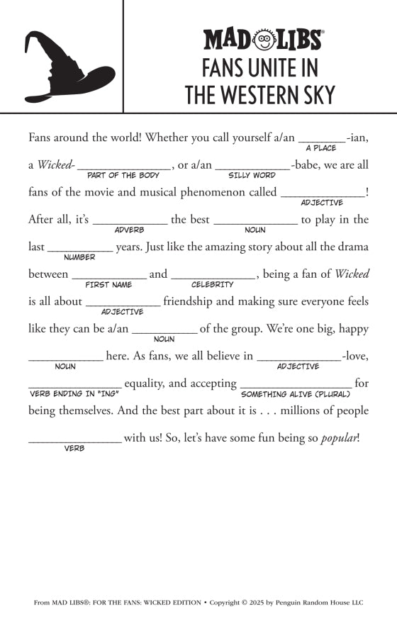 Mad Libs: For the Fans: Wicked Edition