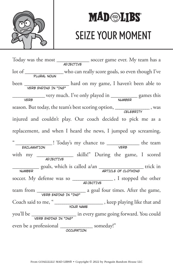 GOALLLLLL! Mad Libs