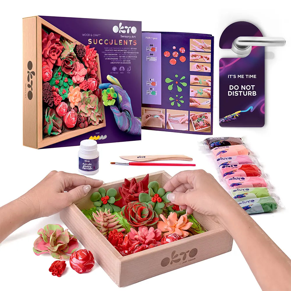 Air Clay Succulents "Passion" | Okto Sensory Art