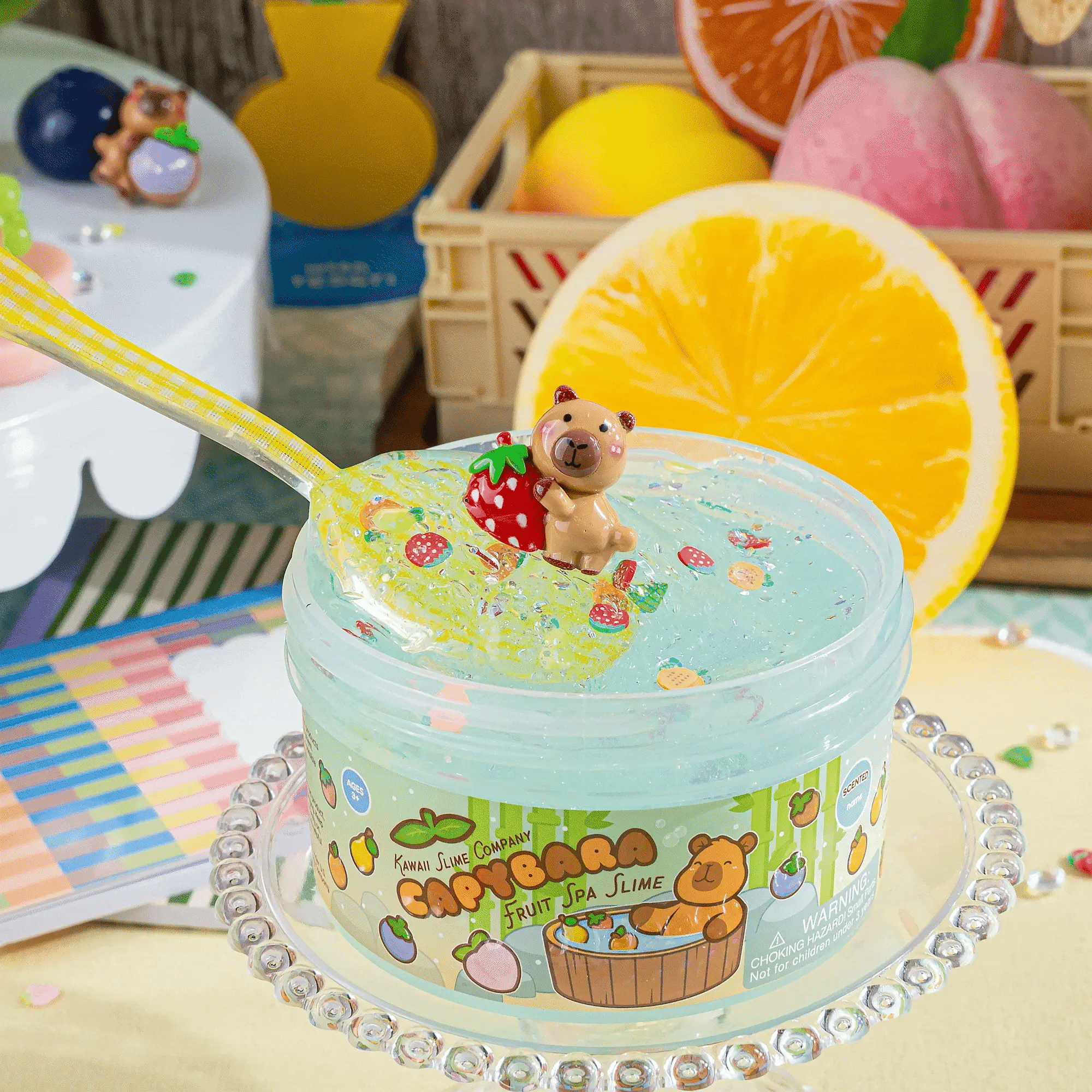 Capybara Fruit Spa Signature Dome™ Slime | Kawaii Slime Company