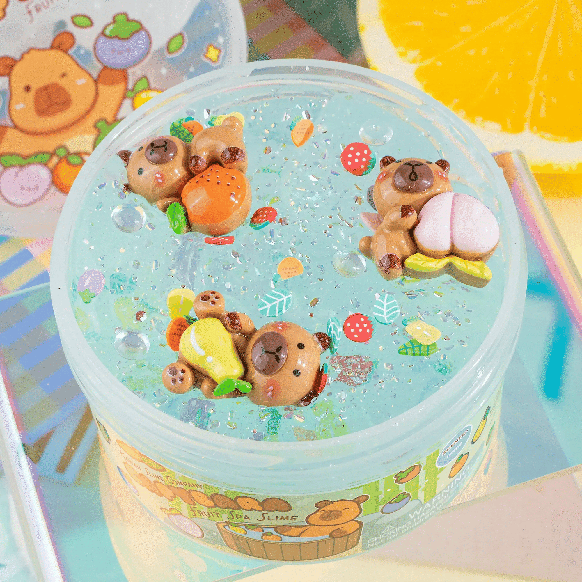 Capybara Fruit Spa Signature Dome™ Slime | Kawaii Slime Company
