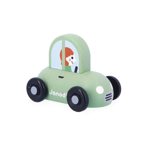 Green wooden car City - Cross Roads | Janod