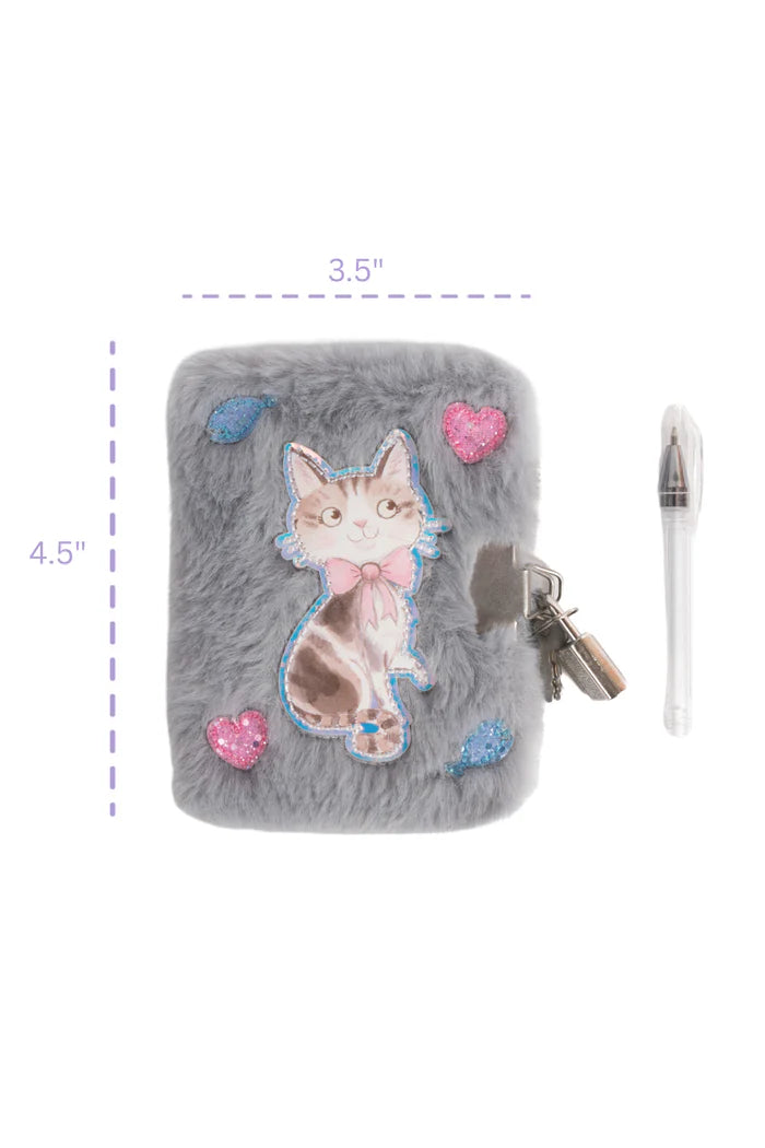 Grey Cuddle Cat Furry Journal & Pen | Great Pretenders