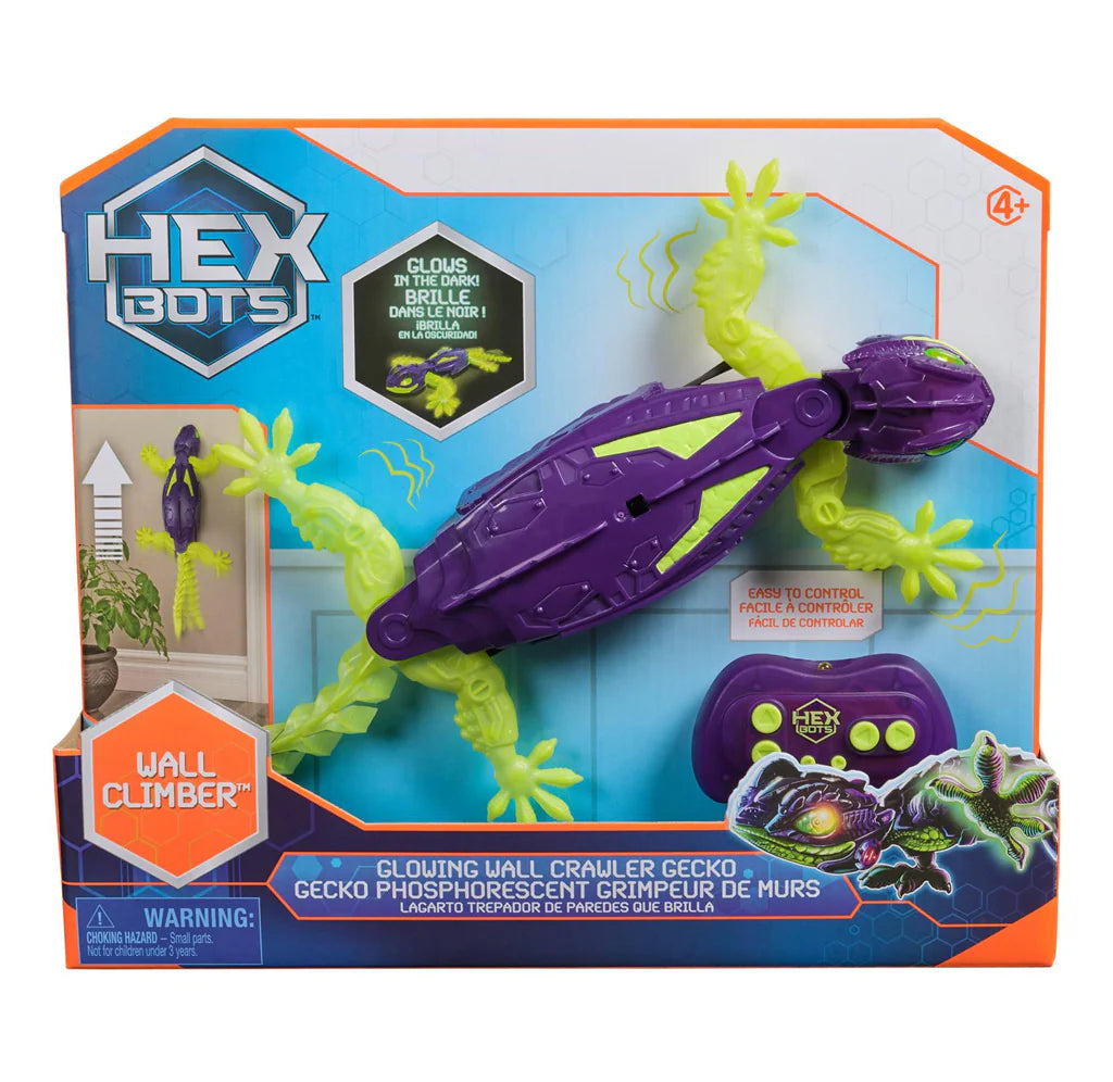 HEX BOTS Wall Crawler Glow in the Dark Gecko | Spin Master