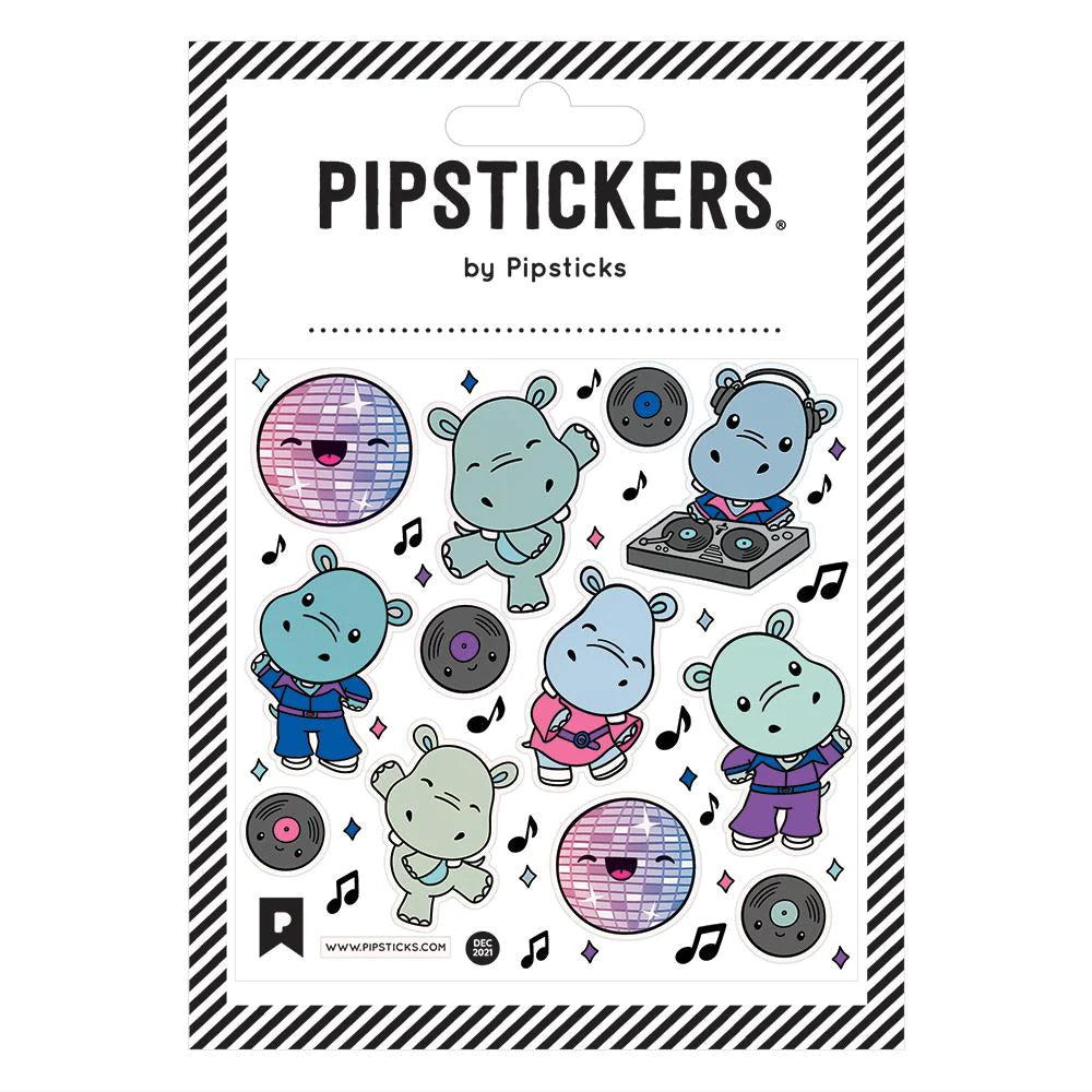 Hippos dancing and DJ-ing to fun music in sticker form