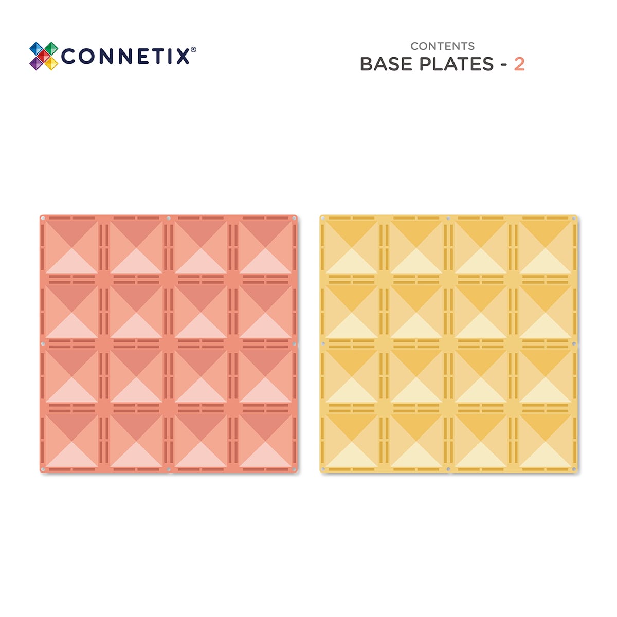 Pastel Lemon & Peach Base Plate 2 pc | Connetix