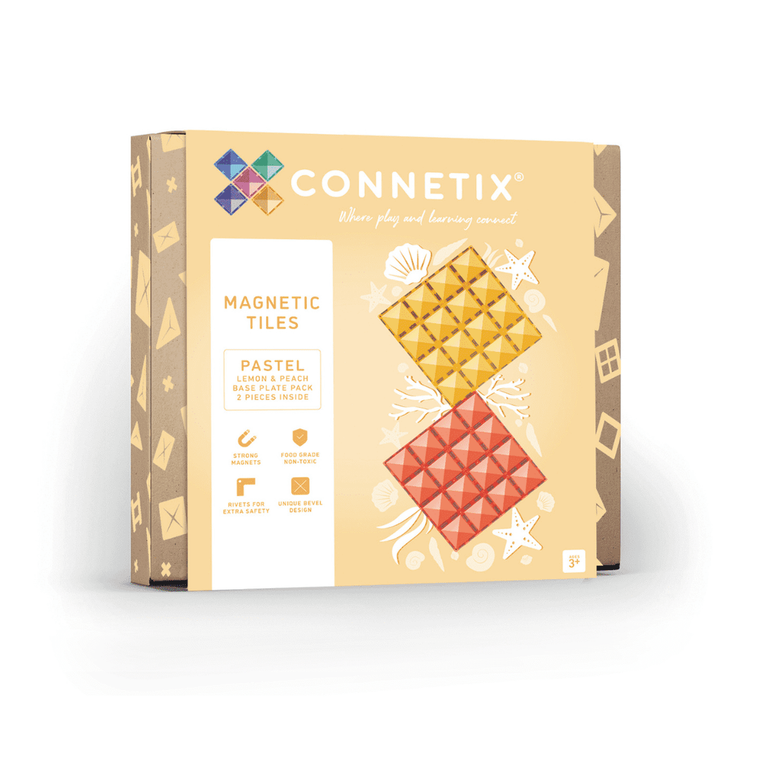 Pastel Lemon & Peach Base Plate 2 pc | Connetix