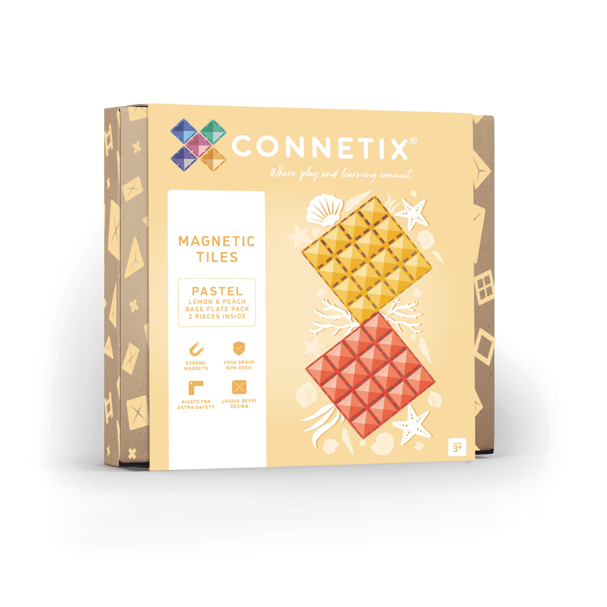Pastel Lemon & Peach Base Plate 2 pc | Connetix