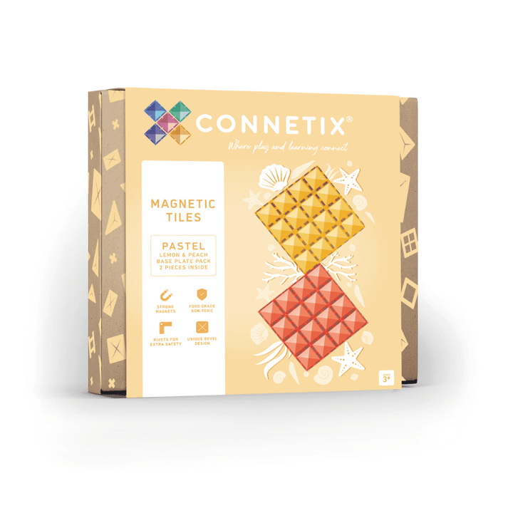 Pastel Lemon & Peach Base Plate 2 pc | Connetix