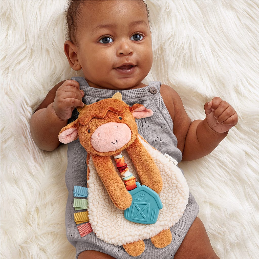 Itzy Ritzy Teether *New* Highland Cow Itzy Friends Lovey Plush