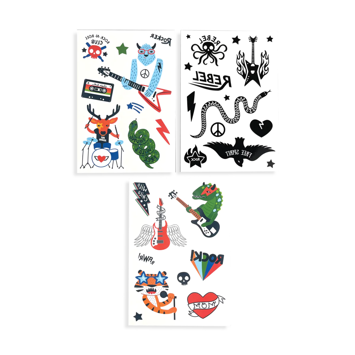 three included tattoo sheets