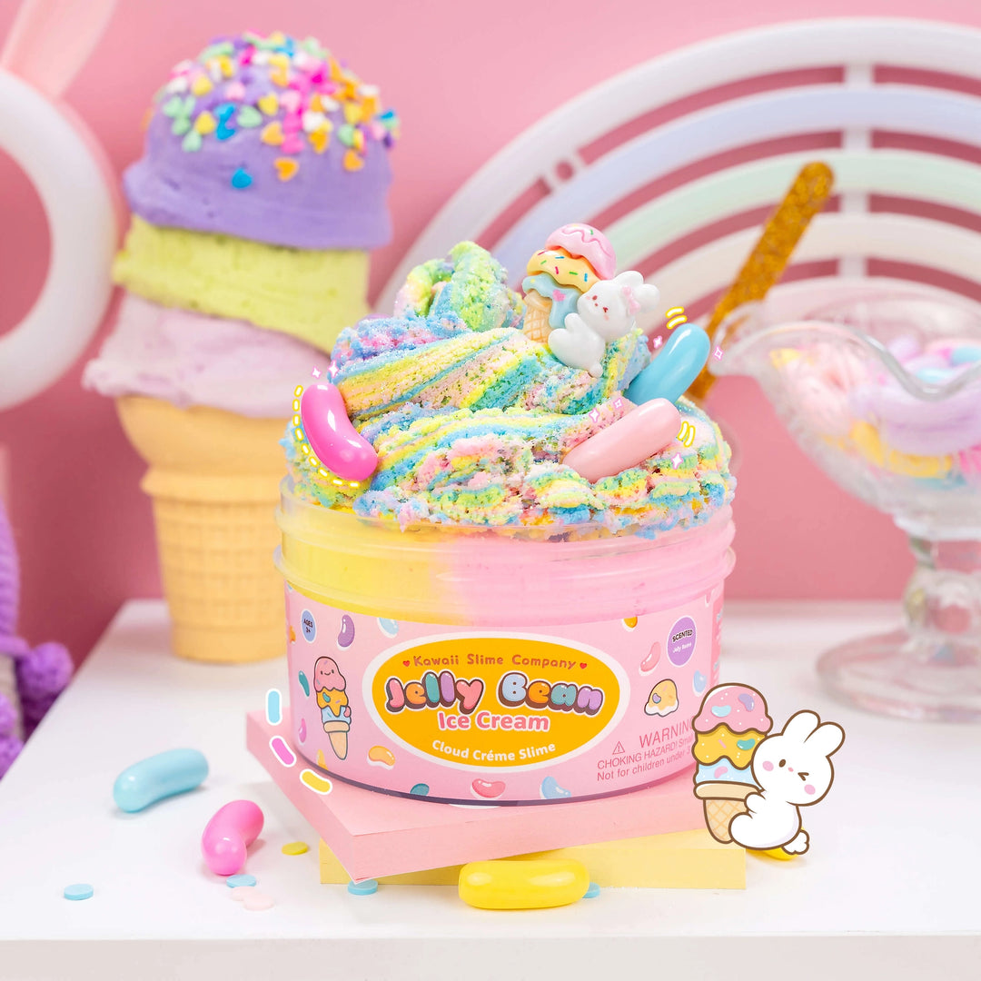 Jelly Bean Ice Cream Cloud Creme Slime | Kawaii Slime Company