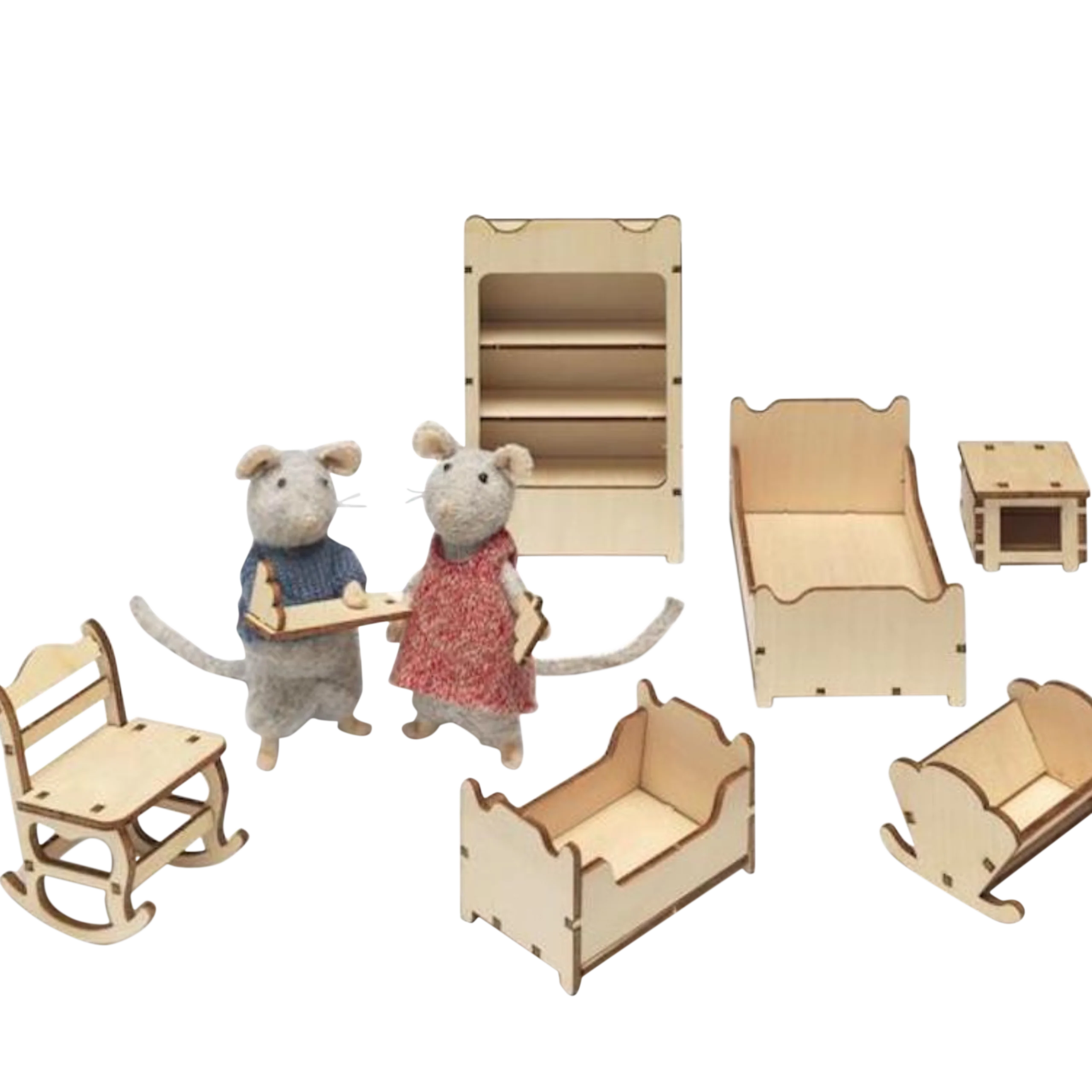 completed kids room furniture set with mice