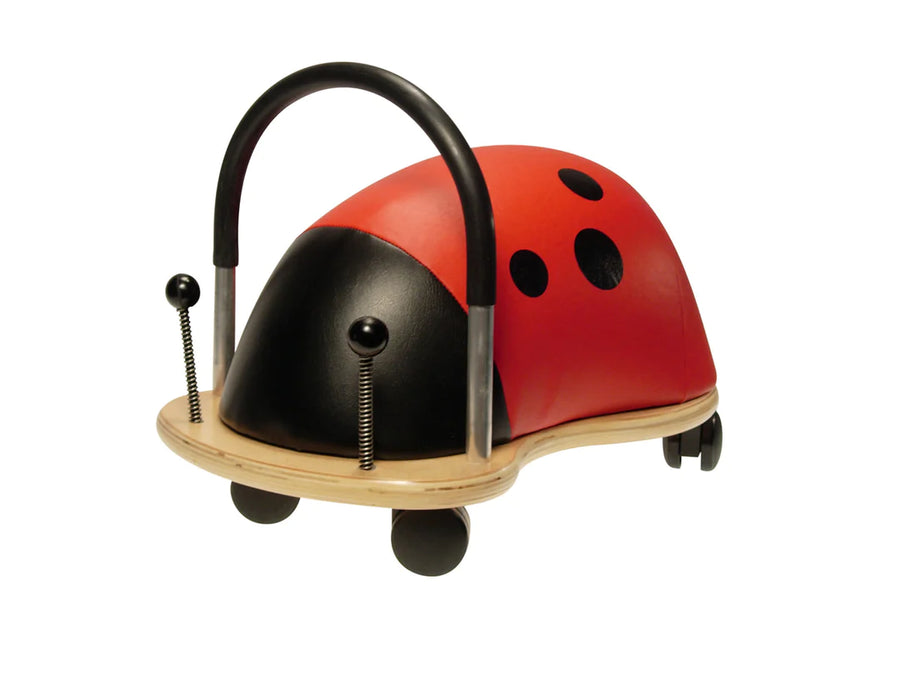 Angled right front view of wheely bug ladybug