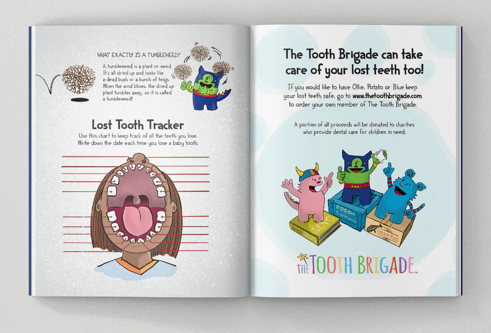 Blue 8" Tooth Pillow & Book Gift Set| The Tooth Brigade