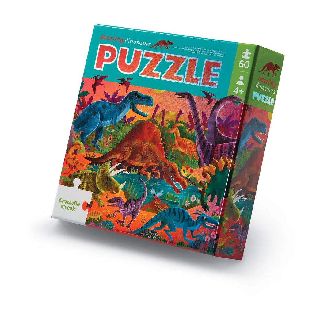 Dazzling Dinosaurs - 60-Piece Foil Puzzle | Crocodile Creek
