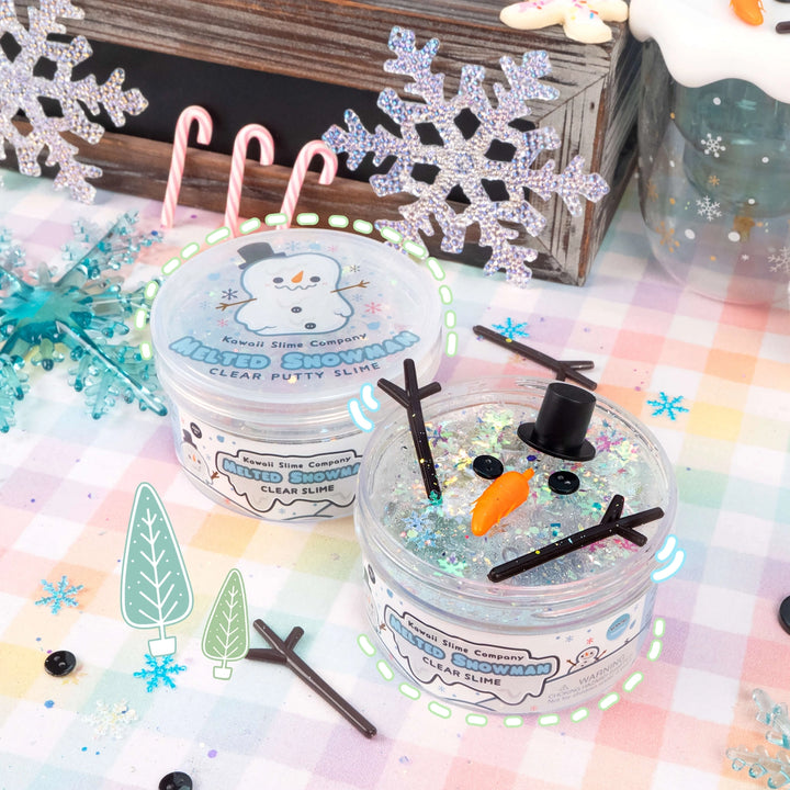 Melted Snowman Clear Putty Slime | Kawaii Slime Company