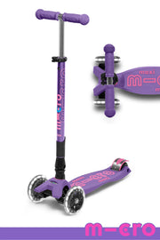 Micro Maxi Foldable LED Scooter: Purple/Pink - LOCAL PICK UP ONLY
