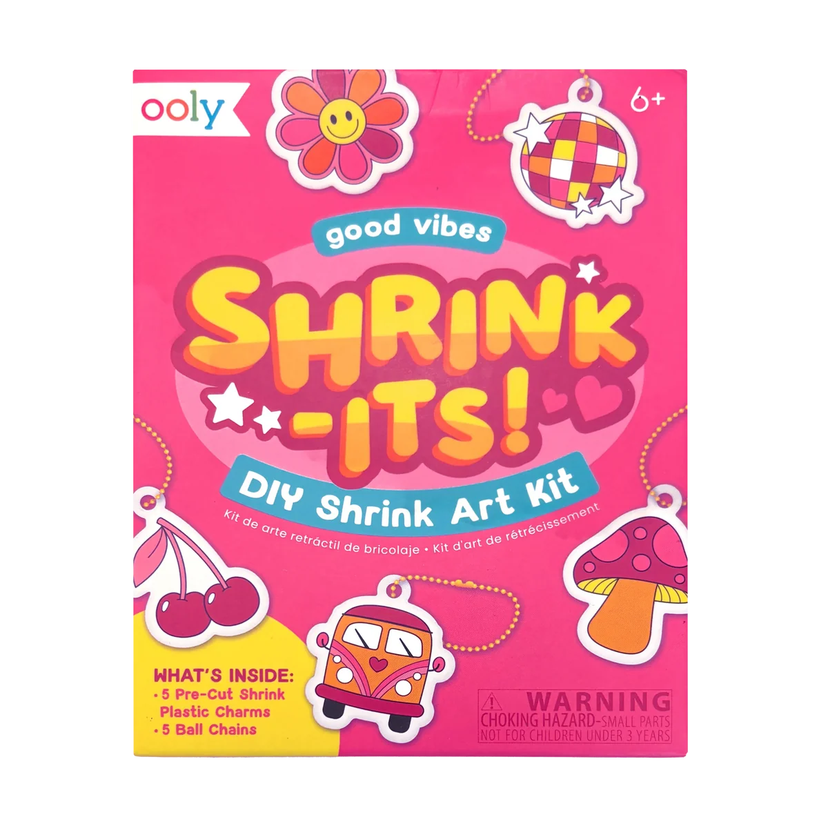 Shrink-Its! Mini DIY Shrink Art Kit - Good Vibes - 5 Charms | OOLY