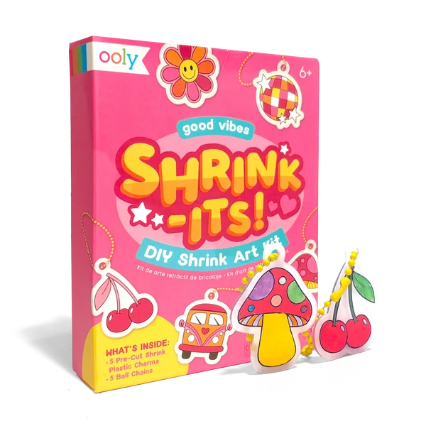 Shrink-Its! Mini DIY Shrink Art Kit - Good Vibes - 5 Charms | OOLY