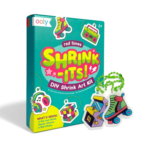 Shrink-Its! Mini DIY Shrink Art Kit - Rad Times - 5 Charms | OOLY