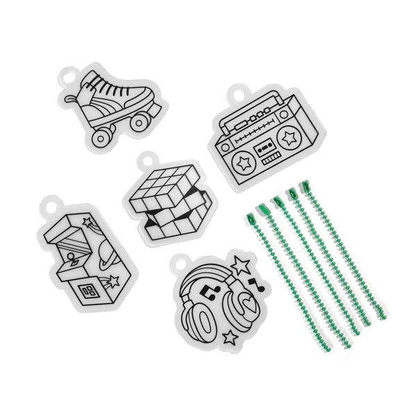 Shrink-Its! Mini DIY Shrink Art Kit - Rad Times - 5 Charms | OOLY