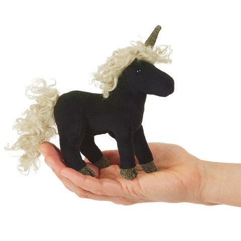 Mini Black Unicorn Finger Puppet | Folkmanis