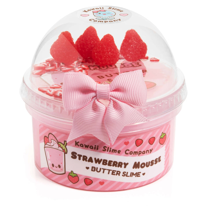 strawberry mousse slime in packaging