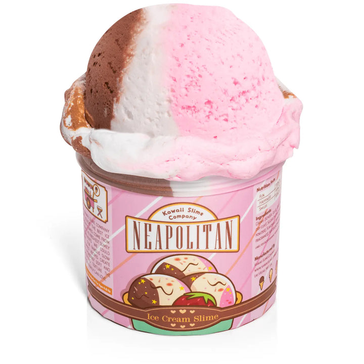 Neapolitan Scented Ice Cream Pint Slime | Kawaii Slime Company