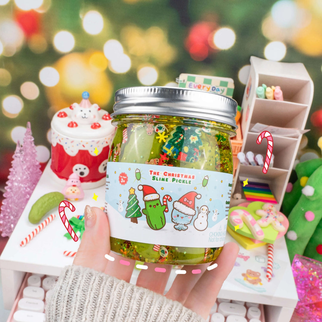 The Christmas Pickle Clear Slime | Kawaii Slime Company