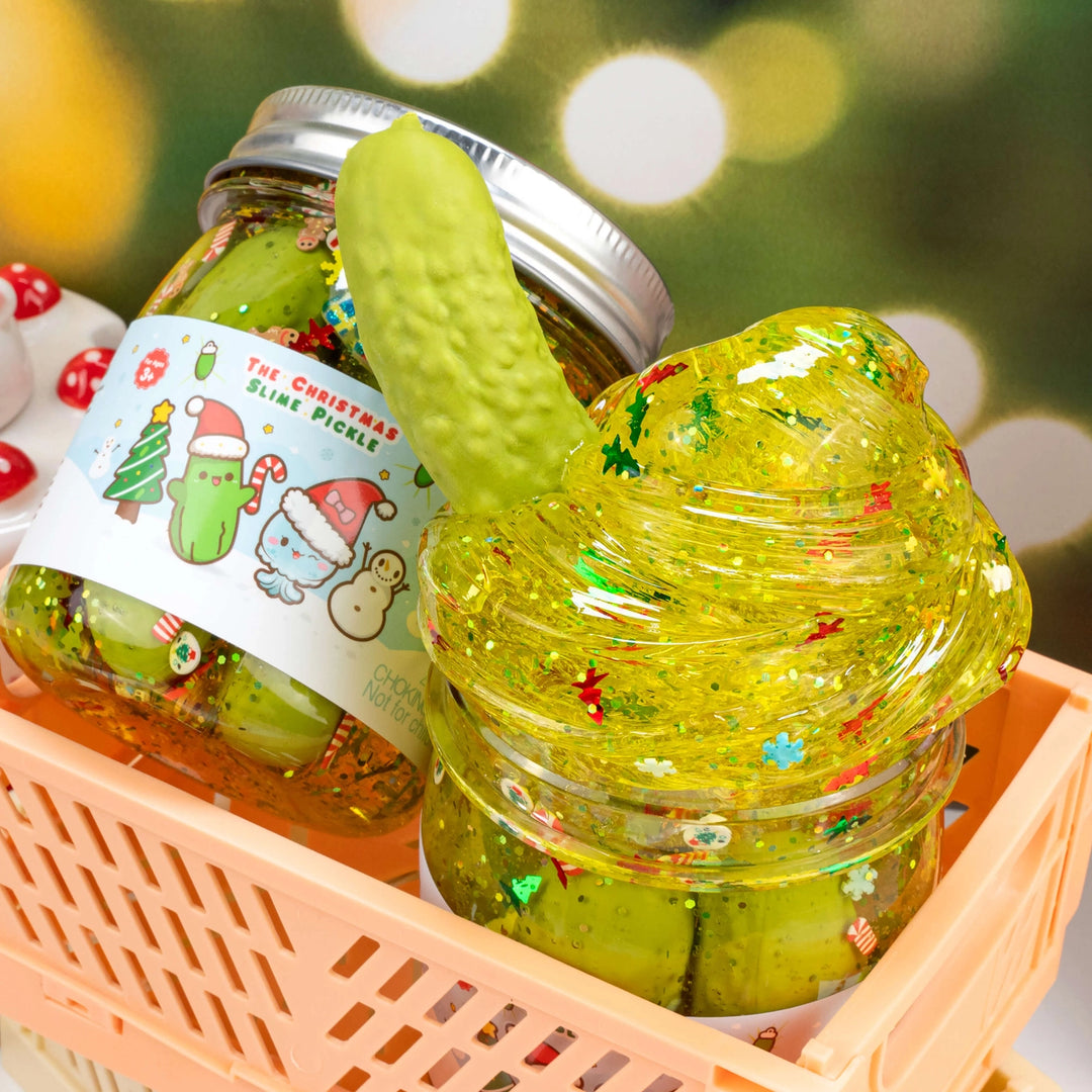 The Christmas Pickle Clear Slime | Kawaii Slime Company