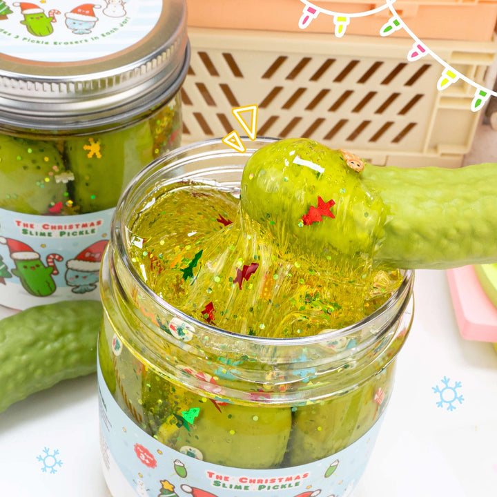 The Christmas Pickle Clear Slime | Kawaii Slime Company