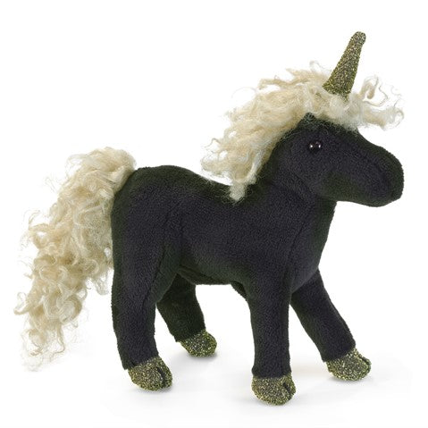 Mini Black Unicorn Finger Puppet | Folkmanis