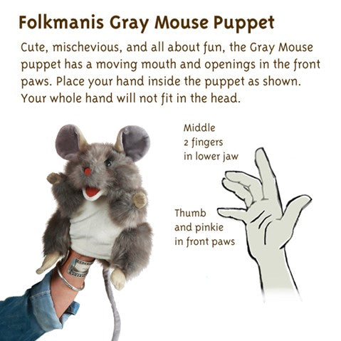 Gray Mouse Hand Puppet | Folkmanis