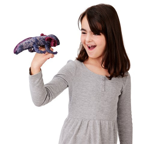Black Axolotl Finger Puppet | Folkmanis